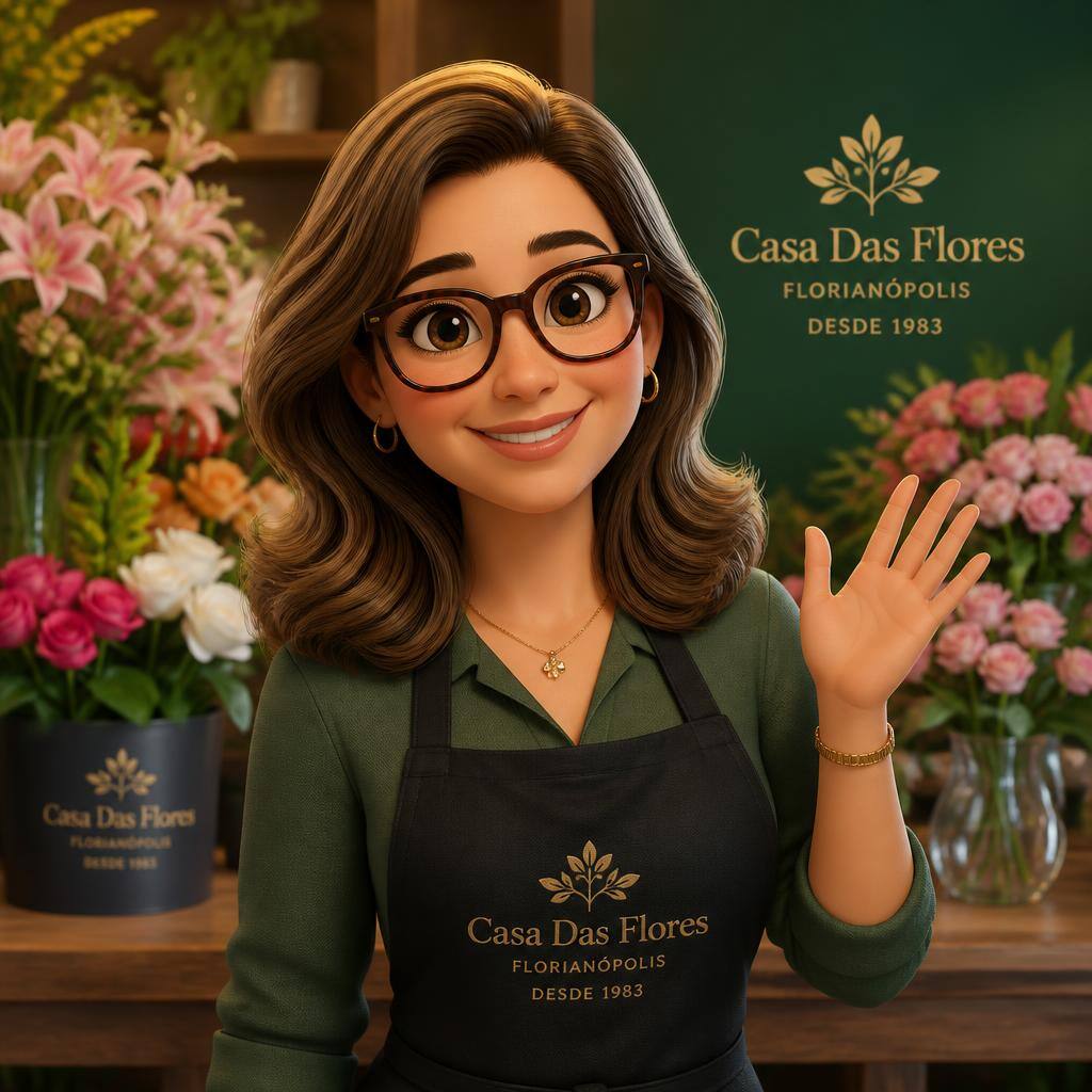 Ete, especialista virtual em flores da Casa das Flores